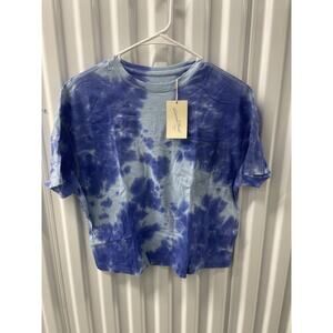 Universal Threads Co Tie-Dye Short Sleeve Crop Top Size Small Color winter blue